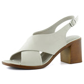 Soleil Vizon Hakiki Dana Derisi Çapraz Bantlı Kalın Topuklu Rahat Günlük Sandalet