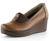 Daisy Taba Hakiki Deri Dolgu Topuklu Günlük Ayakkabı