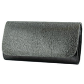 (ES0020AC) Antrasit Kristal Taşlı Zincir Askılı Manyetik Kapaklı Abiye El Çantası