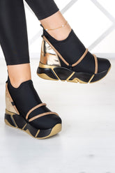 Barbara Altın Streç Gizli Dolgu Günlük Ayakkabı