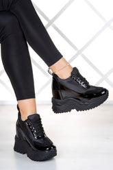 Tatyana Siyah Taşlı Gizli Dolgu Günlük Ayakkabı