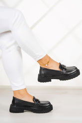 Allison Siyah Hakiki Deri Loafer Ayakkabı