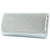 (ES0020AC) Lame Kristal Taşlı Zincir Askılı Manyetik Kapaklı Abiye El Çantası