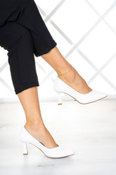 Farah Beyaz Vegan Topuklu Ayakkabı