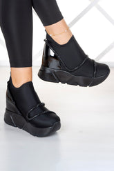 Barbara Siyah Streç Gizli Dolgu Günlük Ayakkabı