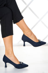 Wendy Lacivert Krep Taş Tasarımlı Ayakkabı