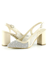 Panula Exclusive Ten Taşlı Fileli Arkası Açık Abiye Ayakkabı