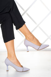 Darla Gri Krep Taşlı Abiye Ayakkabı