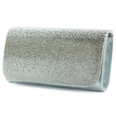 (ES0019AC) Lame Degrade Kristal Taşlı Zincir Askılı Manyetik Kapaklı Abiye El Çantası