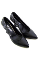 Luiza Siyah Yılan Kadeh Topuklu Ayakkabı