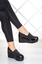 Sofia ES Siyah Streç Dolgu Topuklu Günlük Ayakkabı