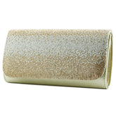 (ES0019AC) Dore Degrade Kristal Taşlı Zincir Askılı Manyetik Kapaklı Abiye El Çantası