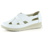 Aida Beyaz Hakiki Deri Kesik Detaylı Lastikli Slip-On Günlük Ayakkabı