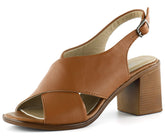 Soleil Taba Hakiki Dana Derisi Çapraz Bantlı Kalın Topuklu Rahat Günlük Sandalet