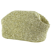 (ES0010EC) Sema Altın Simli El Örgüsü Burslu Orta Boy El Çantası