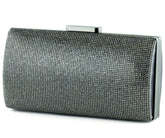 Antrasit Saten Kristal Taşlı Metal Saplı Abiye El Çantası ( ES0015AC )