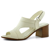 Kanne Bej Hakiki Dana Derisi Cırt Bantlı Kalın Topuklu Rahat Günlük Sandalet