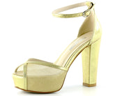 Carmen Dore Fileli Önü Açık Bilekten Bağlamalı Platform Topuklu Ayakkabı