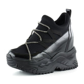 Mevira Siyah Zincir Gizli Dolgu Günlük Ayakkabı