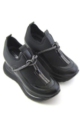 Josefina Siyah Streç Gizli Dolgu Günlük Ayakkabı