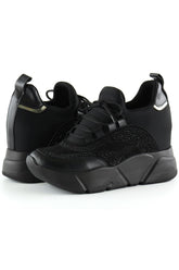 Eleanor Siyah Süet Streç Gizli Dolgu Günlük Ayakkabı