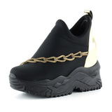 Maggie Siyah Streç Altın Zincirli Gizli Dolgu Günlük Ayakkabı