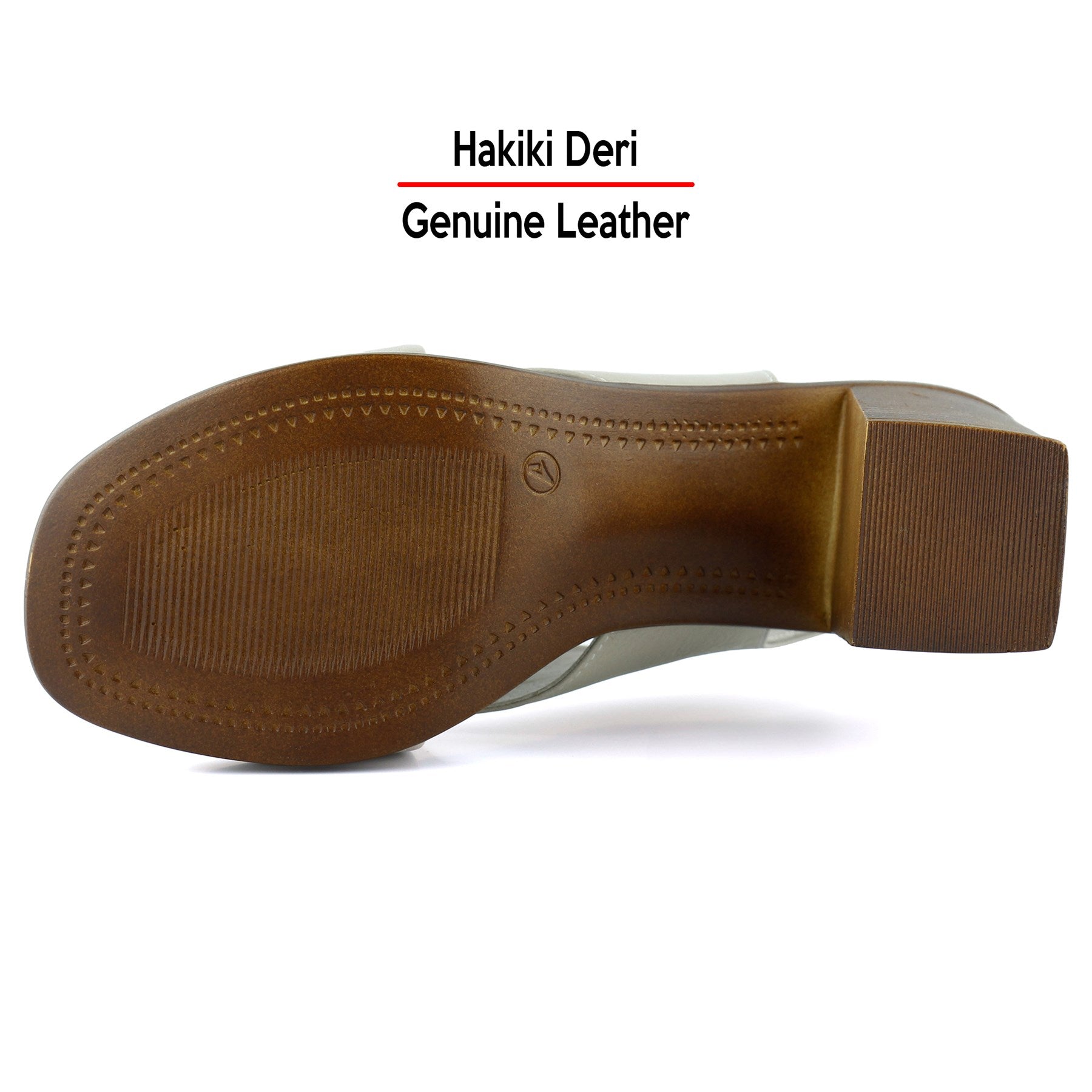 Soleil Vizon Hakiki Dana Derisi Çapraz Bantlı Kalın Topuklu Rahat Günlük Sandalet