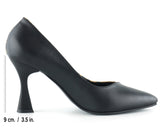 Jatqılı Plus Siyah Leopar İnce Kadeh Topuklu Klasik Ayakkabı