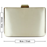 (ES0016AC) Ten Saten Taşlı Altın Metal Saplı Zincir Askılı Abiye Çanta