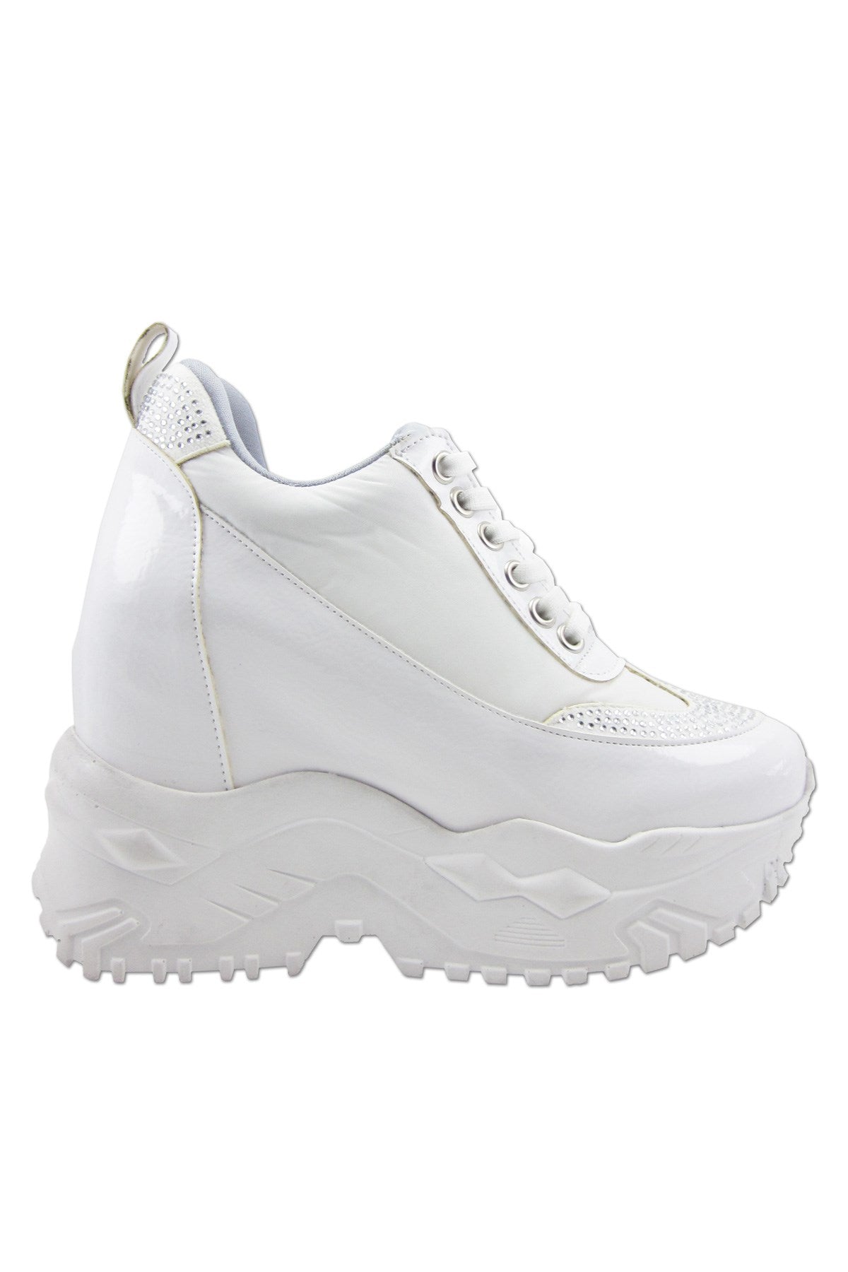 Tatyana Beyaz Taşlı Gizli Dolgu Günlük Ayakkabı