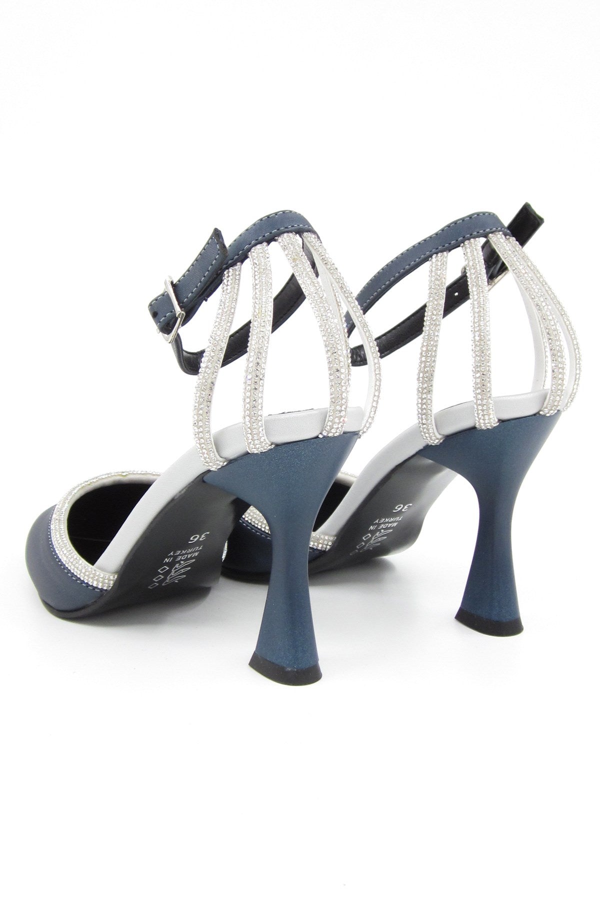 Martina Lacivert Saten Taşlı Abiye Ayakkabı