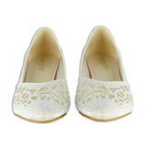 Patricia Ten Saten Taşlı Fileli Sivri Burun Kalın Topuklu Abiye Ayakkabı