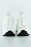 [5035] Beyaz Örgü Dokuma Kristal Taşlı Bağcıklı Hava Yastıklı Taban Gizli Dolgu Slip-on Sneaker