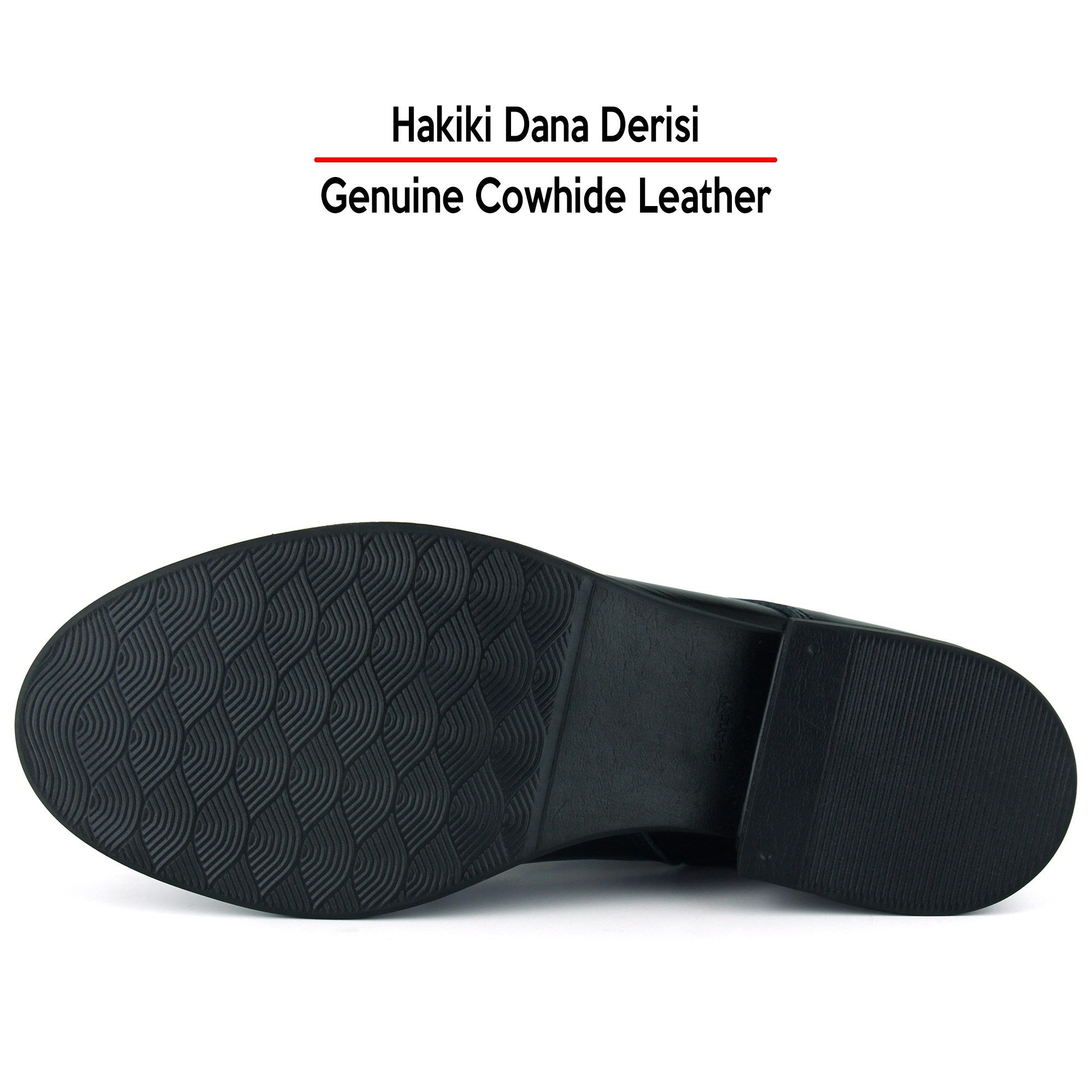 [MAX 401] Siyah Rugan Hakiki Dana Derisi Taşlı Bağcıklı Fermuarlı Yuvarlak Burun Kalın Topuklu Günlük Bot