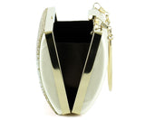 Altın Saten Degrade Kristal Taşlı Metal Saplı Abiye El Çantası ( ES0014AC )