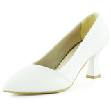 Laura Beyaz Vegan Sivri Burun İnce Topuklu Klasik Gelin Ayakkabısı