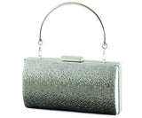 Gümüş Saten Degrade Kristal Taşlı Metal Saplı Abiye El Çantası ( ES0014AC )