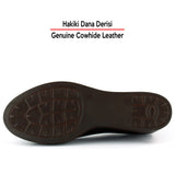 Mabel Kahverengi Hakiki Dana Derisi Yuvarlak Burun Dolgu Topuklu Günlük Ayakkabı