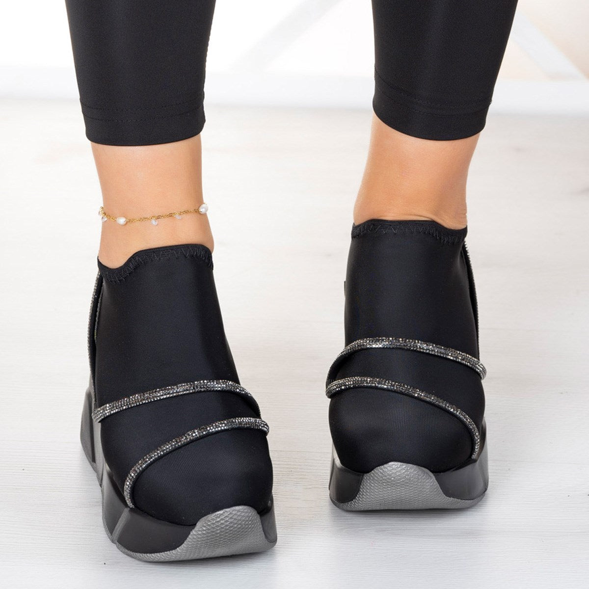 Barbara Platin Streç Gizli Dolgu Günlük Ayakkabı