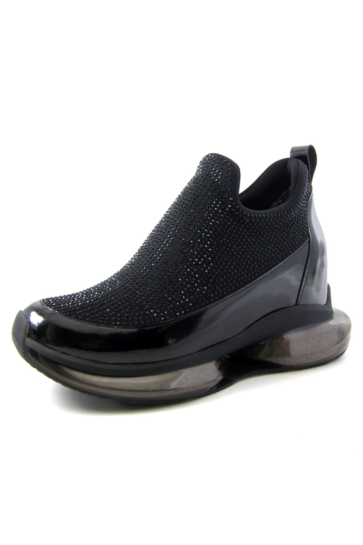 Viviana Siyah Taşlı Streç Gizli Dolgu Günlük Ayakkabı