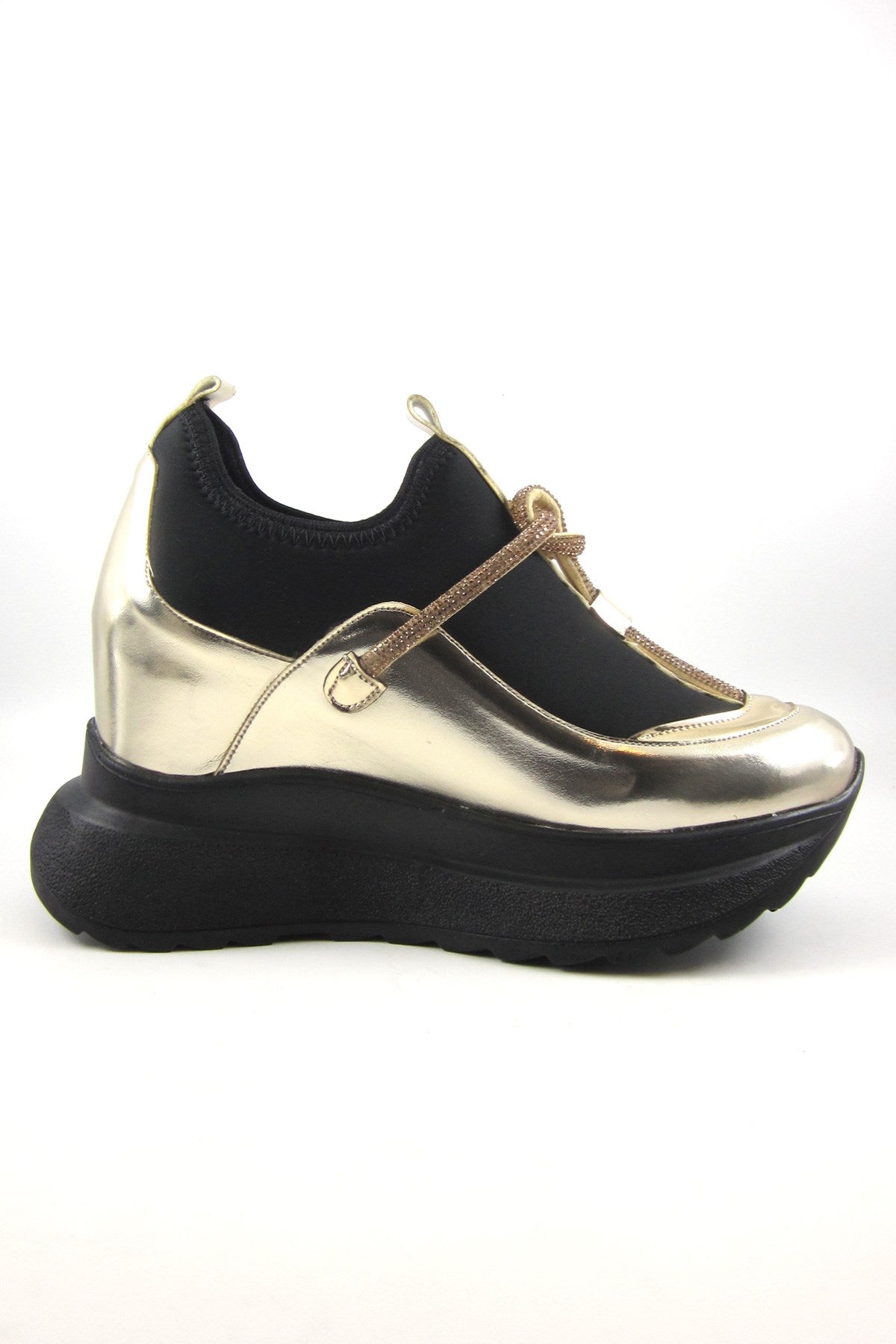 Josefina Altın Streç Gizli Dolgu Günlük Ayakkabı