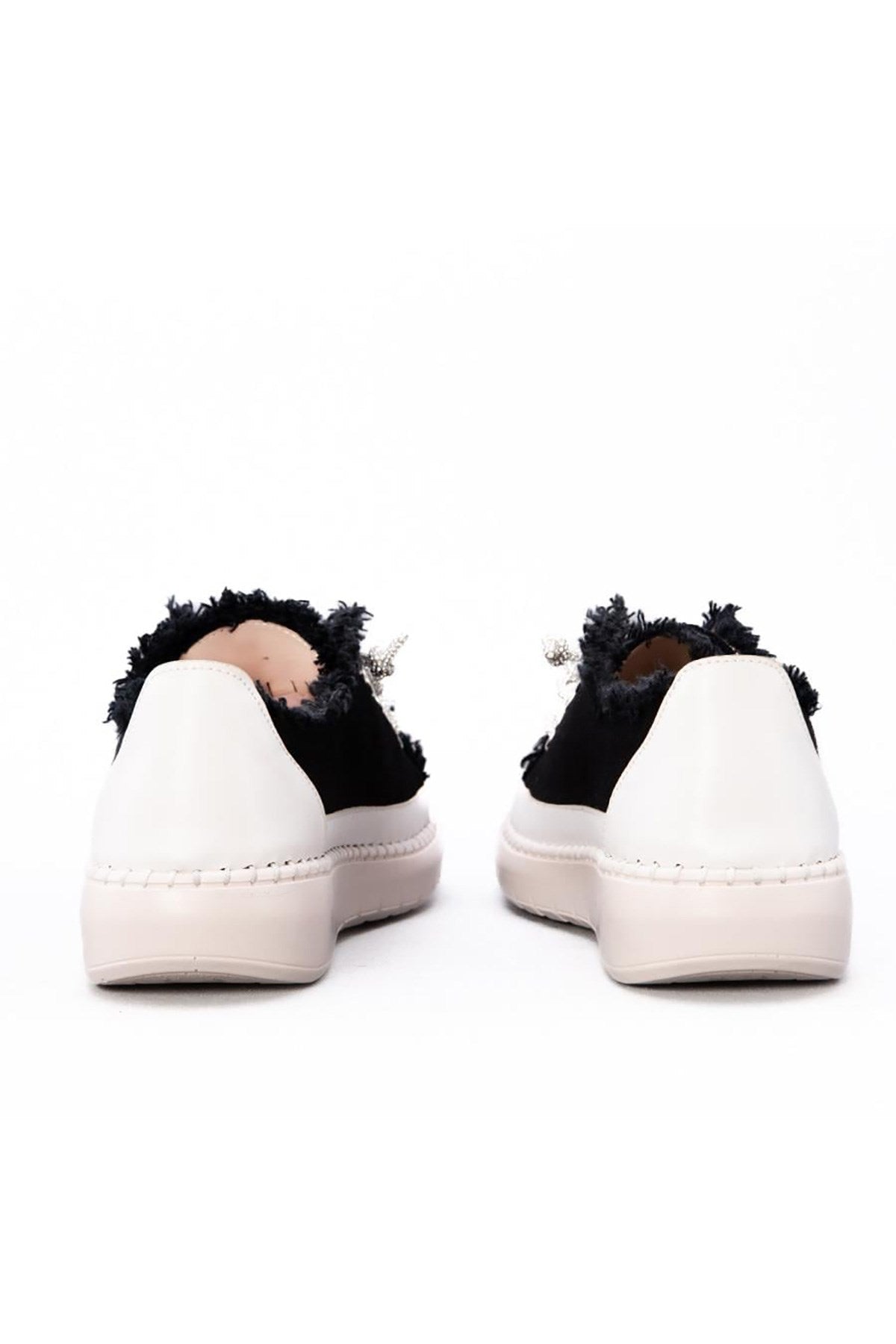 Vanessa Siyah Denim Taşlı Sneaker