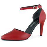 Sindy Kırmızı Vegan Bantlı İnce Topuklu Stiletto Ayakkabı
