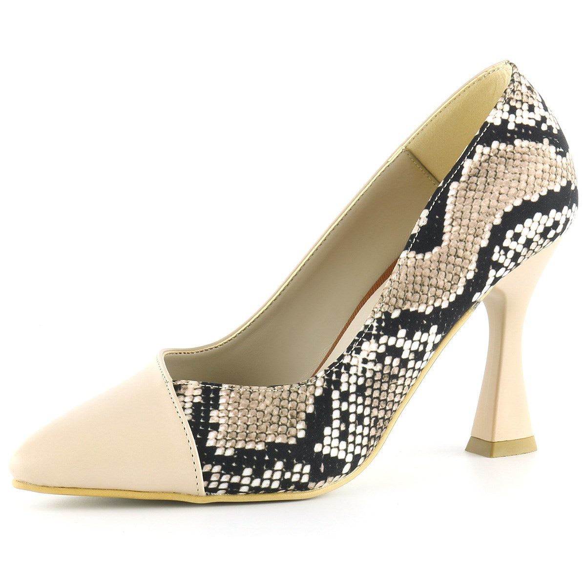 Jatqılı Plus Ten Yılan İnce Kadeh Topuklu Klasik Ayakkabı