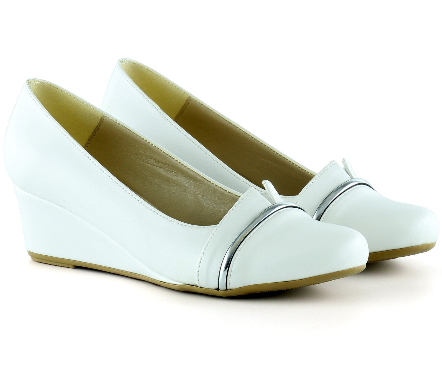 Colel Beyaz Dolgu Topuklu Ayakkabı