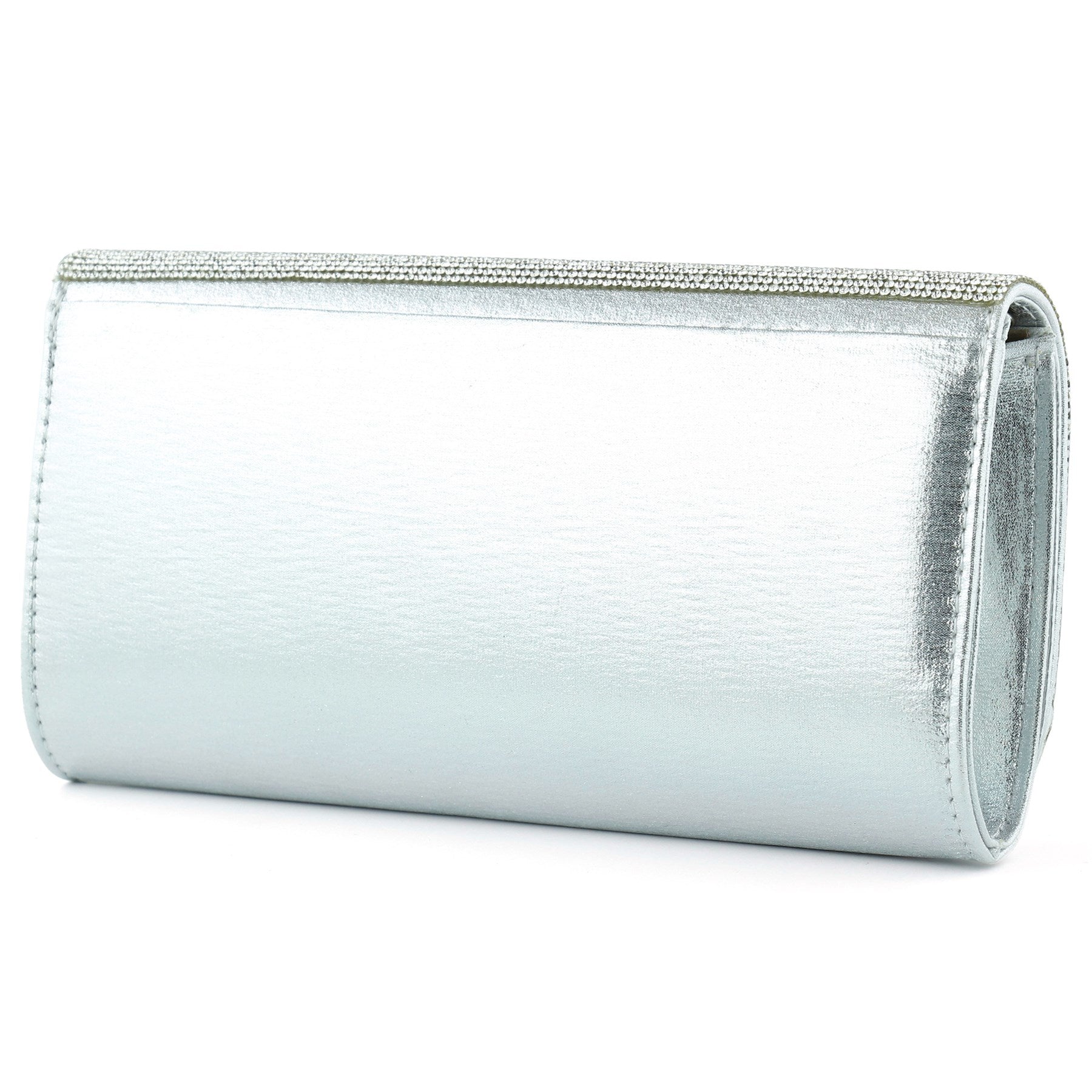 (ES0019AC) Lame Degrade Kristal Taşlı Zincir Askılı Manyetik Kapaklı Abiye El Çantası