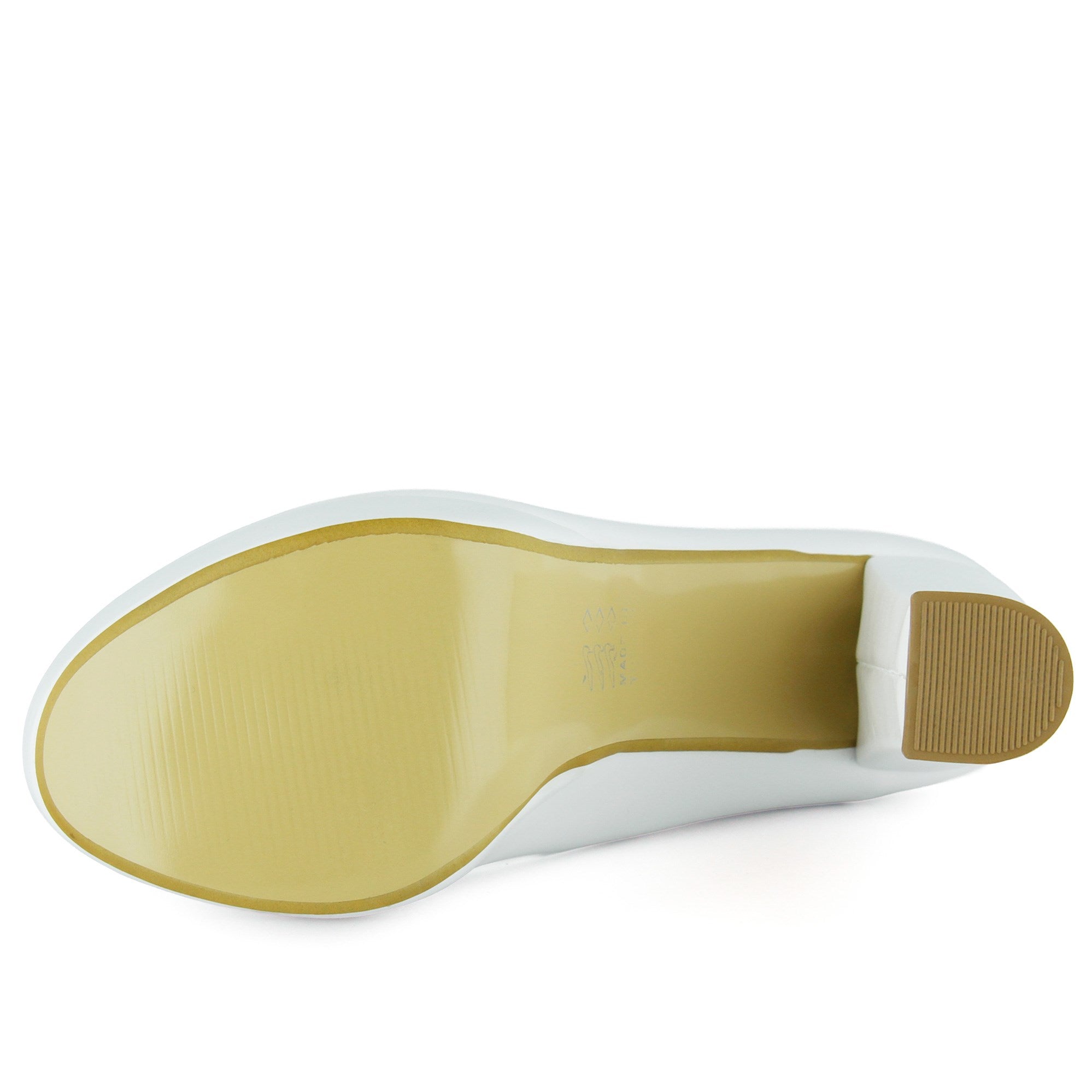 Lina Beyaz Vegan Yuvarlak Burun Kalın Platform Topuklu Gelin Ayakkabısı