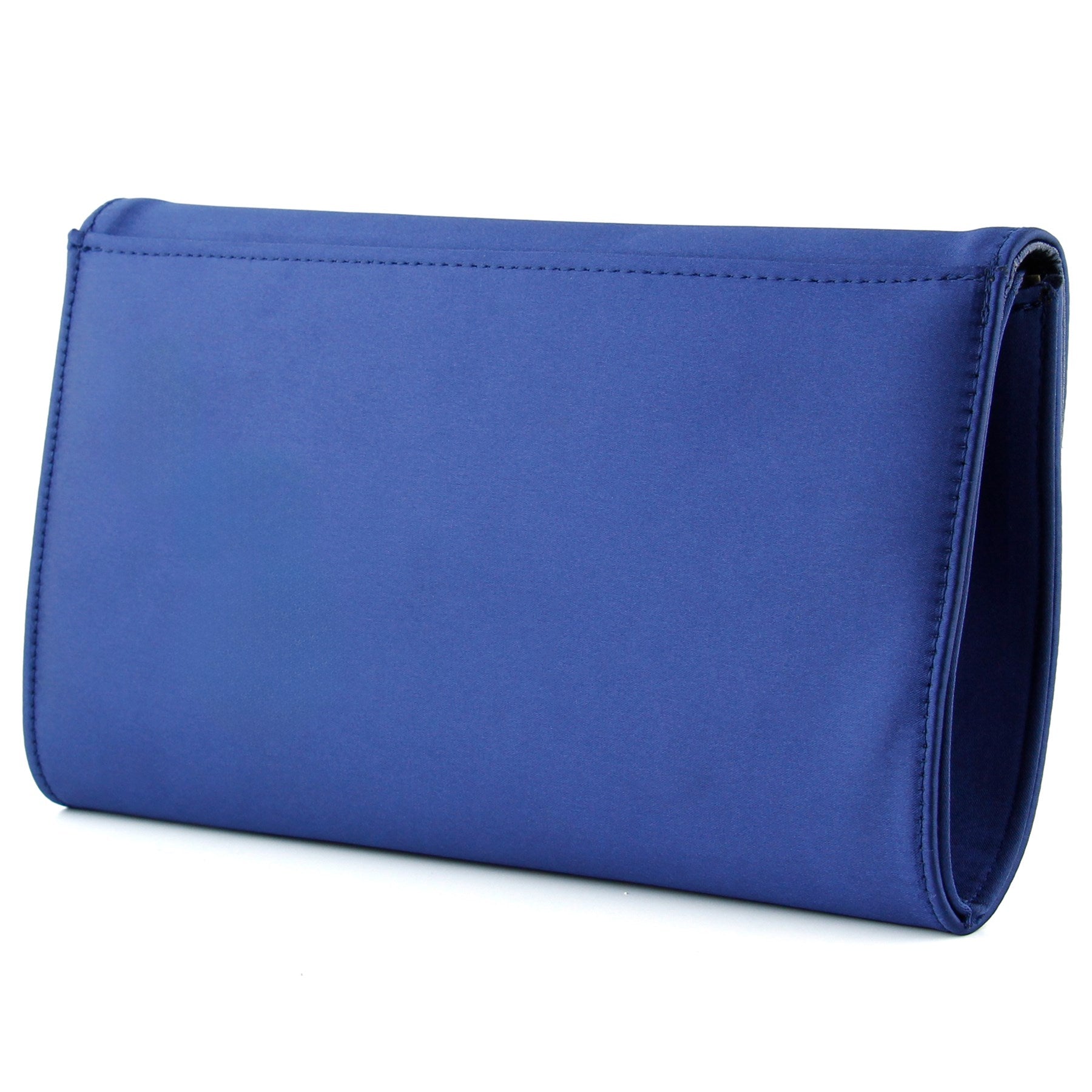 (ES0017AC) Lacivert Saten Zincir Askılı Manyetik Kapaklı İç Cepli Zarif Abiye El Çantası