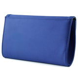 (ES0017AC) Lacivert Saten Zincir Askılı Manyetik Kapaklı İç Cepli Zarif Abiye El Çantası