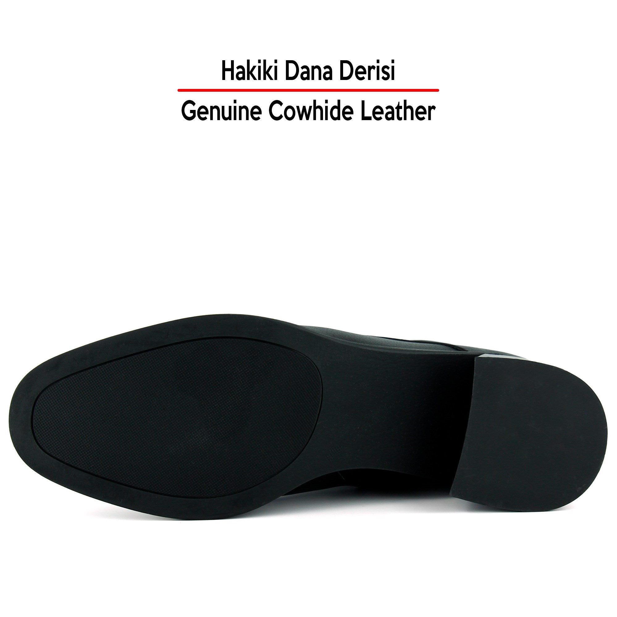 [MAX 505] Siyah Hakiki Dana Derisi Bağcıklı Fermuarlı Yuvarlak Burun Kalın Topuklu Günlük Bot